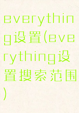 everything设置(everything设置搜索范围)