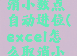 excel取消小数点自动进位(excel怎么取消小数位)