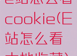 e站怎么看cookie(E站怎么看本地收藏)