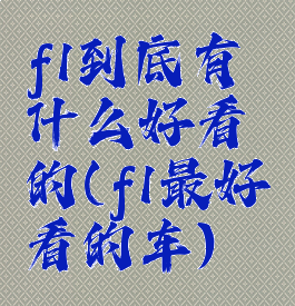 f1到底有什么好看的(f1最好看的车)