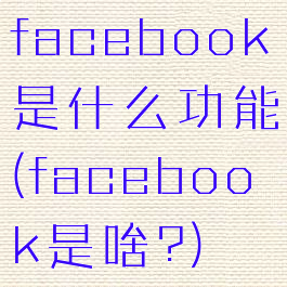 facebook是什么功能(facebook是啥?)