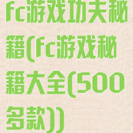 fc游戏功夫秘籍(fc游戏秘籍大全(500多款))