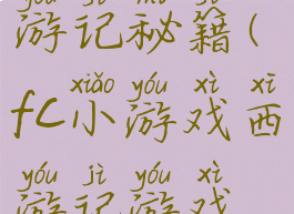 fc游戏西游记秘籍(fc小游戏西游记游戏秘籍)