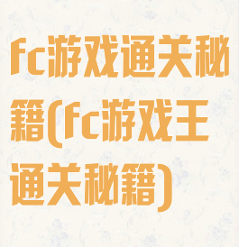 fc游戏通关秘籍(fc游戏王通关秘籍)