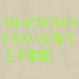 fifa22433(FIFA22433为什么不能用)