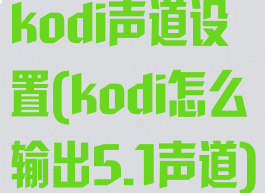 kodi声道设置(kodi怎么输出5.1声道)