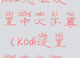 kodi怎么设置中文字幕(kodi设置中文教程)