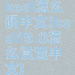 kodi怎么调中文(kodi19.0怎么设置中文)