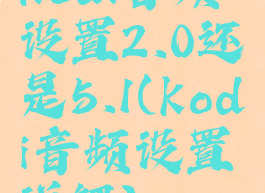 kodi音频设置2.0还是5.1(kodi音频设置详解)