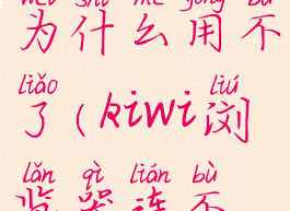 kiwi浏览器为什么用不了(kiwi浏览器连不上网)