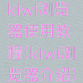 kiwi浏览器使用教程(kiwi浏览器介绍)