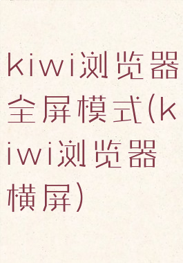 kiwi浏览器全屏模式(kiwi浏览器横屏)