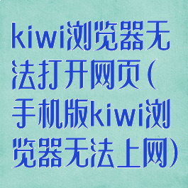 kiwi浏览器无法打开网页(手机版kiwi浏览器无法上网)