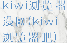 kiwi浏览器没网(kiwi浏览器吧)