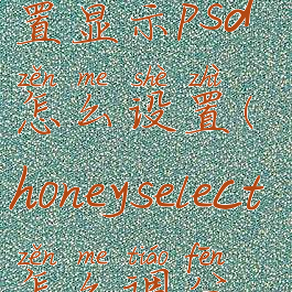 honeyview设置显示psd怎么设置(honeyselect怎么调分辨率)
