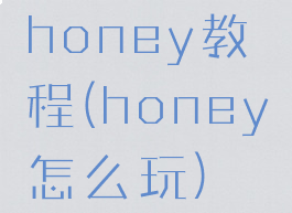 honey教程(honey怎么玩)
