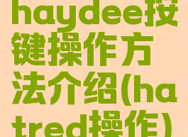haydee按键操作方法介绍(hatred操作)