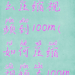 handbrake怎么压缩视频到100m(如何压缩视频在100m以内)