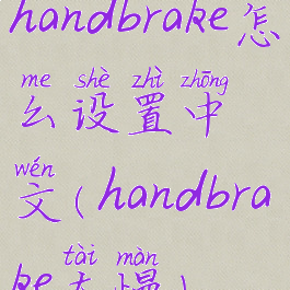 handbrake怎么设置中文(handbrake太慢)