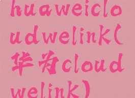 huaweicloudwelink(华为cloudwelink)