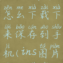 ins的图片怎么下载下来保存到手机(ins图片怎么下载)