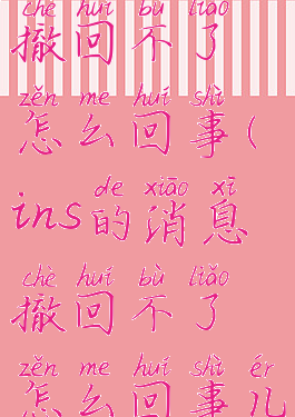 ins的消息撤回不了怎么回事(ins的消息撤回不了怎么回事儿)