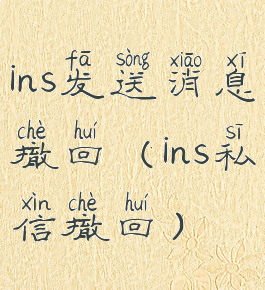 ins发送消息撤回(ins私信撤回)