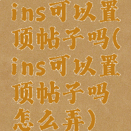 ins可以置顶帖子吗(ins可以置顶帖子吗怎么弄)