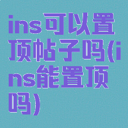 ins可以置顶帖子吗(ins能置顶吗)