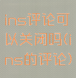 ins评论可以关闭吗(ins的评论)