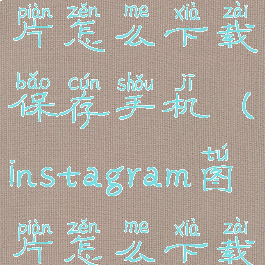 instagram照片怎么下载保存手机(instagram图片怎么下载到手机)