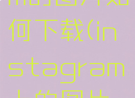 instagram的图片如何下载(instagram上的图片怎么下载)