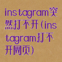 instagram突然打不开(instagram打不开网页)
