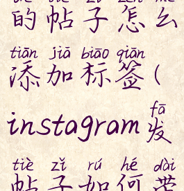 instagram上的帖子怎么添加标签(instagram发帖子如何带标签)
