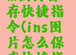 instagram图片保存快捷指令(ins图片怎么保存快捷指令)