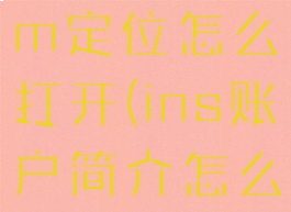 instagram定位怎么打开(ins账户简介怎么定位)