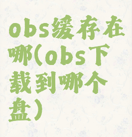 obs缓存在哪(obs下载到哪个盘)