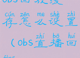 obs回放缓存怎么设置(obs直播回放)