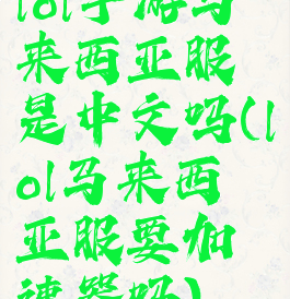 lol手游马来西亚服是中文吗(lol马来西亚服要加速器吗)