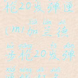 m1加兰德步枪20发弹匣(m1加兰德步枪20发弹匣能打多远)