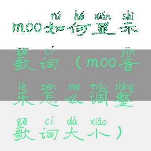 moo如何显示歌词(moo音乐怎么调整歌词大小)