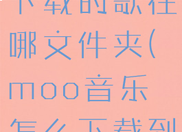 moo音乐下载的歌在哪文件夹(moo音乐怎么下载到u盘)