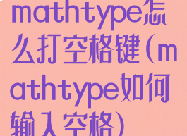 mathtype怎么打空格键(mathtype如何输入空格)