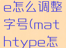 mathtype怎么调整字号(mathtype怎么设置)