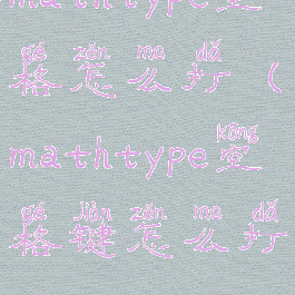 mathtype空格怎么打(mathtype空格键怎么打)