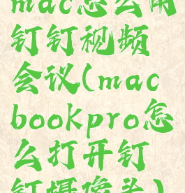 mac怎么用钉钉视频会议(macbookpro怎么打开钉钉摄像头)