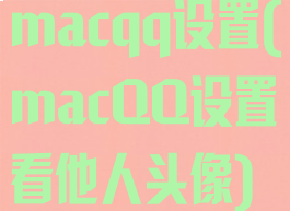 macqq设置(macQQ设置看他人头像)