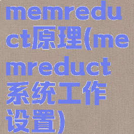 memreduct原理(memreduct系统工作设置)