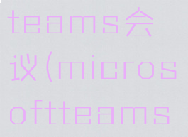 microsoftteams会议(microsoftteams会议下载)