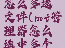 mt管理器怎么多选文件(mt管理器怎么选中多个文件)